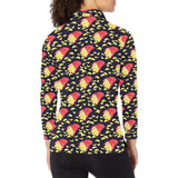 Potato Chips Pattern Print Design 05 Women's Long Sleeve Polo Shirt