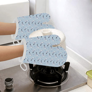 Pigeon Pattern Print Design 03 Heat Resistant Oven Mitts