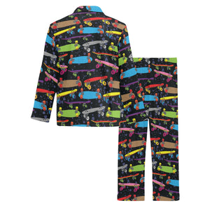 Skate Board Pattern Print Design 03 Men's Long Pajama Set