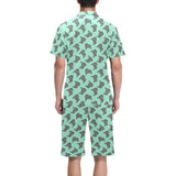 Piano Pattern Print Design 04 Men's V-Neck Short Pajama Set