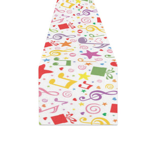 Music Notes Pattern Print Design 04 Table Runner