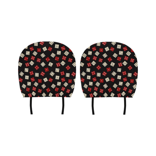 Dice Pattern Print Design 04 Car Headrest Cover