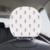 Bull Terrier Pattern Print Design 05 Car Headrest Cover