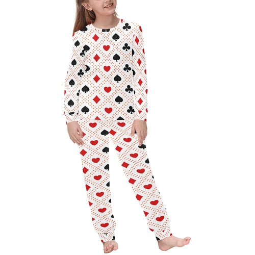 Casino Cards Suits Pattern Print Design 04 Kids' Boys' Girls' All Over Print Pajama Set