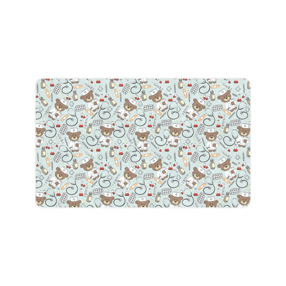 Teddy Bear Pattern Print Design 02 Doormat