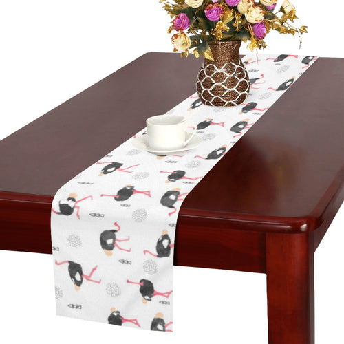 Ostrich Pattern Print Design 02 Table Runner