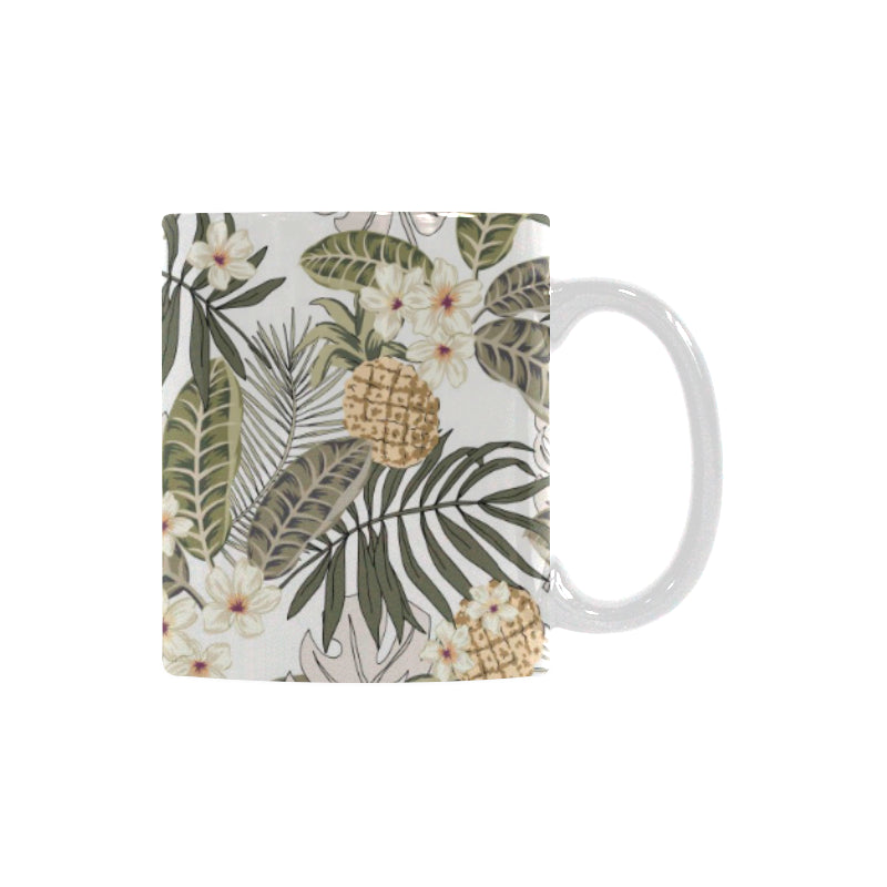 Pineapple Leave flower Pattern Classical White Mug (FulFilled In US)