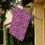 Pink Leopard Skin texture Pattern House Flag Garden Flag