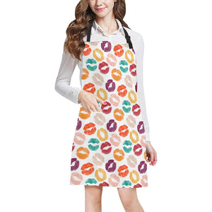 Lips Pattern Print Design 03 Adjustable Apron