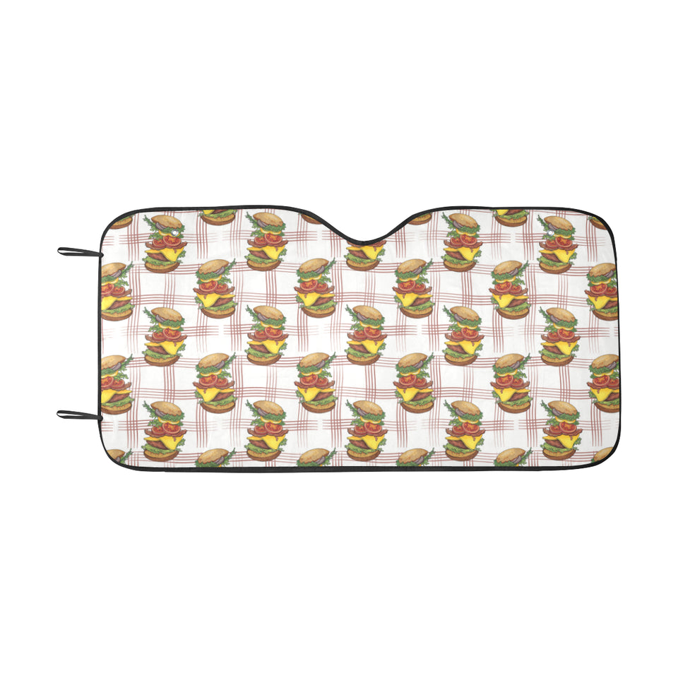 Hamburger Pattern Print Design 03 Car Sun Shade