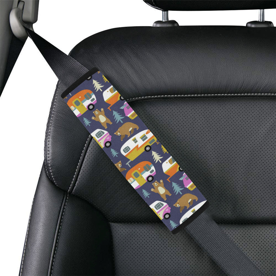 Camper Van Pattern Print Design 02 Car Seat Belt Cover