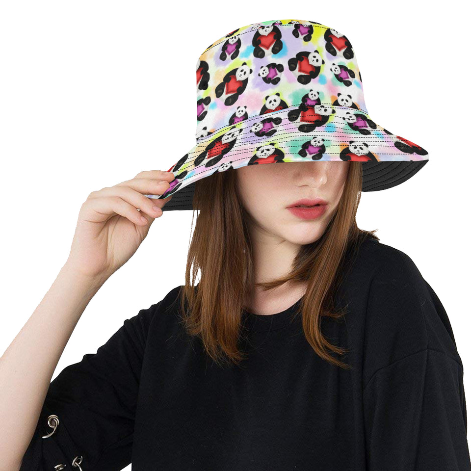 Panda Cute Heart Pattern Unisex Bucket Hat