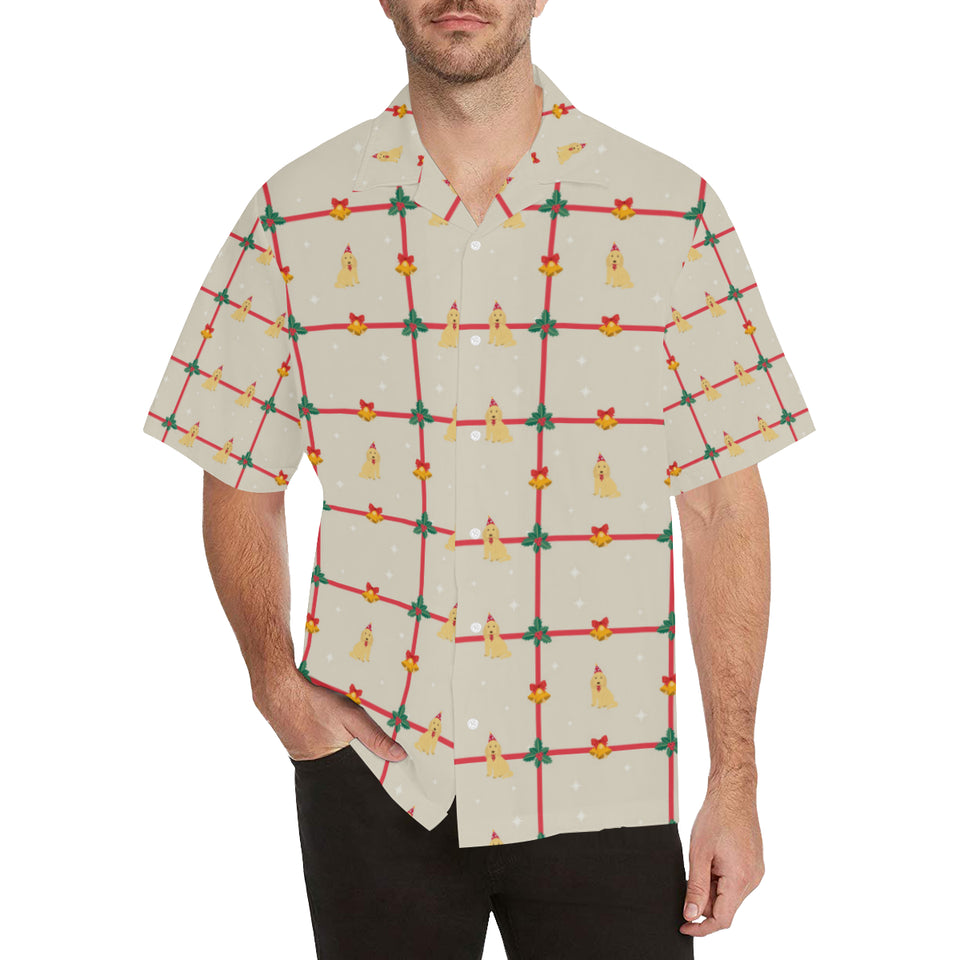 Golden Retriever Pattern Print Design 01 Men's All Over Print Hawaiian Shirt (Model T58)