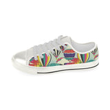 Hot Air Balloon Pattern Background Women's Low Top Canvas Shoes White