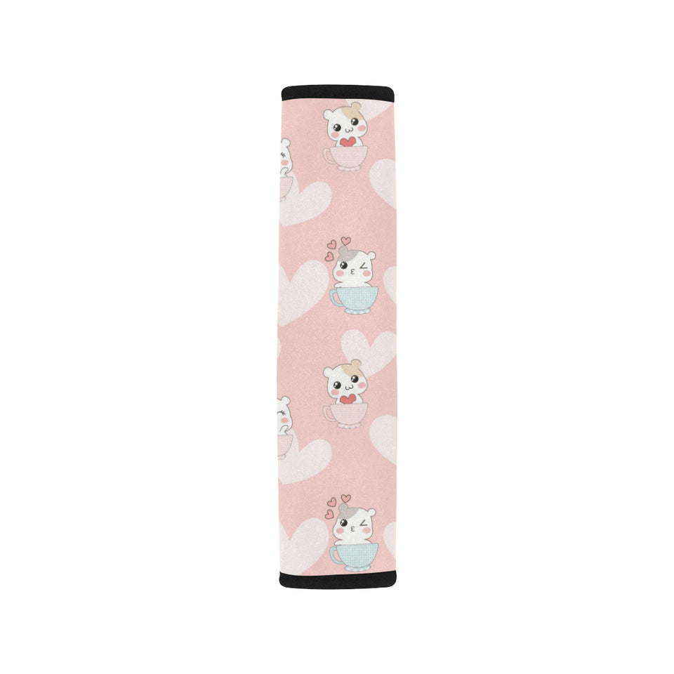 Hamster in Cup Heart Pattern Car Seat Belt Cover