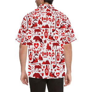 Canada Pattern Print Design 04 Men's All Over Print Hawaiian Shirt (Model T58)