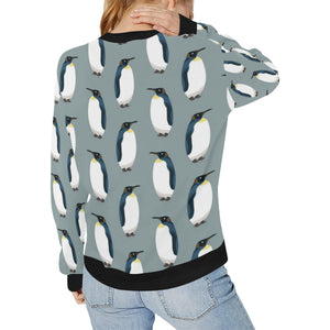 Penguin Pattern Theme Women's Crew Neck Sweatshirt