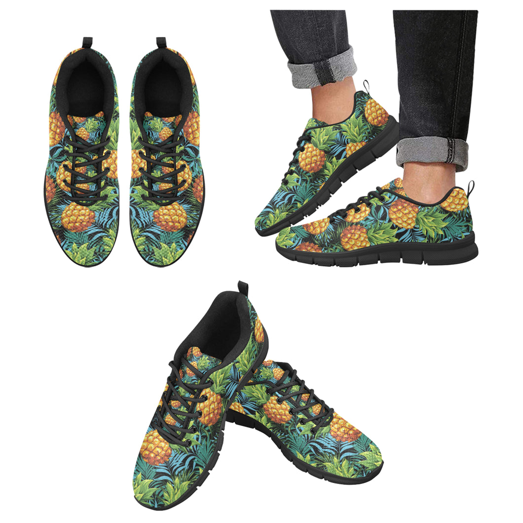 Pineapple Pattern Men's Sneakers Black