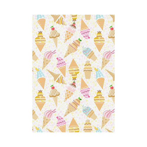 Ice Cream Cone Pattern Background House Flag Garden Flag