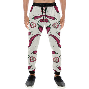 Red Chili Pattern background Unisex Casual Sweatpants