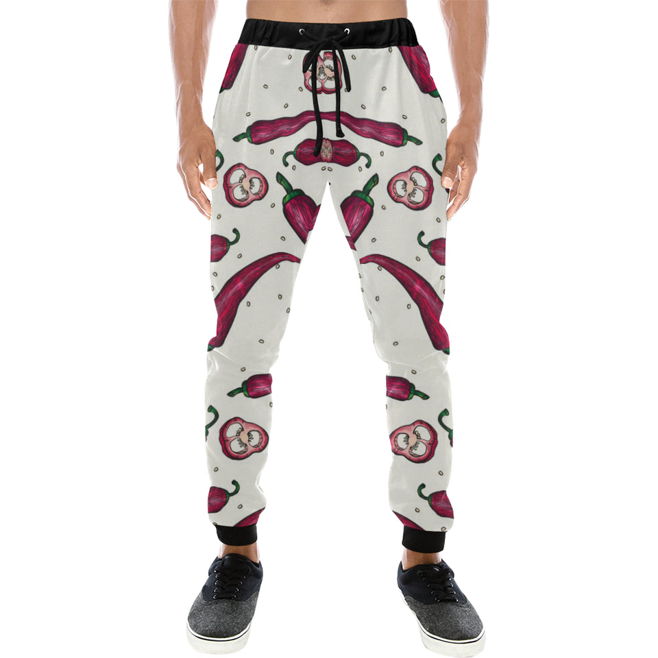 Red Chili Pattern background Unisex Casual Sweatpants