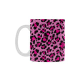 Pink Leopard Skin texture Pattern Classical White Mug (FulFilled In US)