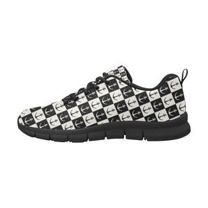 Anchor Black and White Patter Men's Sneakers Black