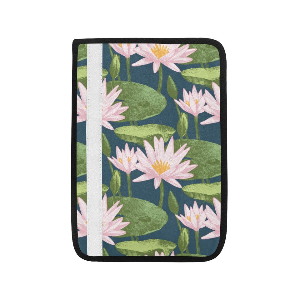 Lotus Waterlily Pattern background Car Seat Belt Cover