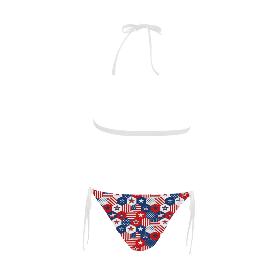 USA Star Hexagon Pattern Sexy Bikinis Two-Pieces Swimsuits
