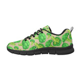 Broccoli Pattern Pink background Men's Sneakers Black