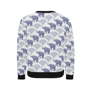 Elephant Pattern Background Men's Crew Neck Sweatshirt