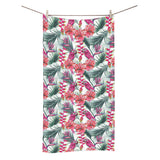 Pink Parrot Heliconia Pattern Bath Towel