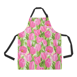 Pink Tulip Pattern Adjustable Apron