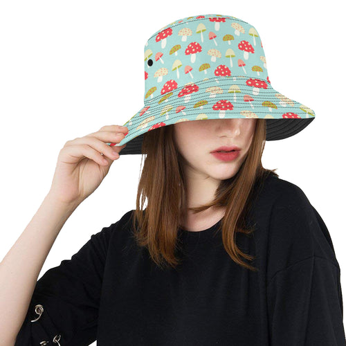 Mushroom Pattern Background Unisex Bucket Hat