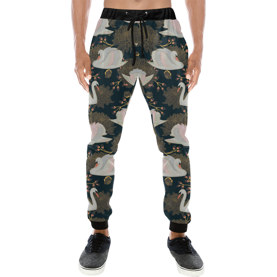 Swan Pattern Unisex Casual Sweatpants