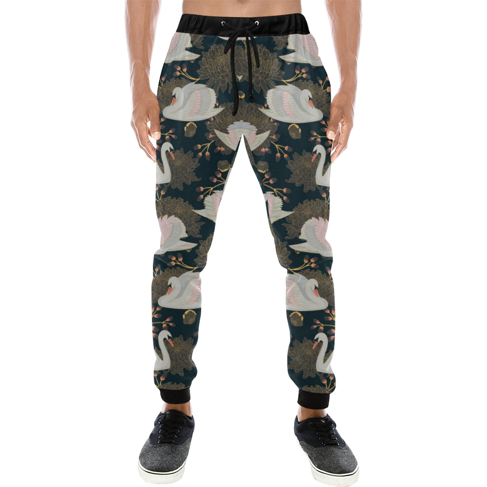 Swan Pattern Unisex Casual Sweatpants