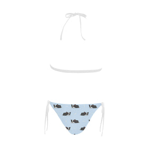 Sleep Boston Terrier Bone Pattern Sexy Bikinis Two-Pieces Swimsuits