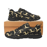 Gold Deer Pattern Men's Sneakers Black