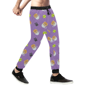 Pomeranian in Cup Pattern Unisex Casual Sweatpants