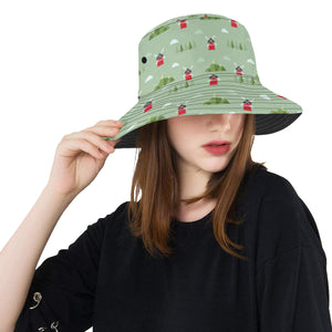 Windmill Green Pattern Unisex Bucket Hat