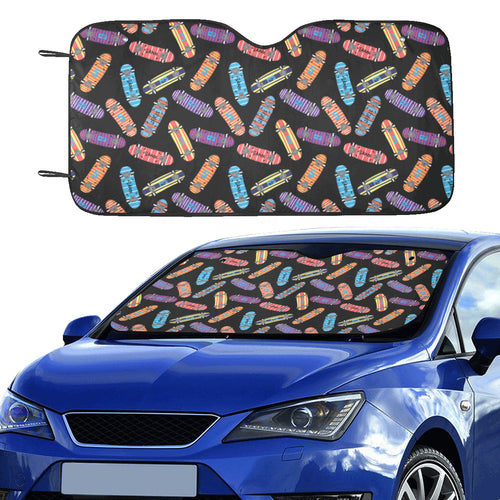 Skate Board Pattern Print Design 04 Car Sun Shade