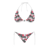 Zebra Red Hibiscus Pattern Sexy Bikinis Two-Pieces Swimsuits