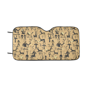Egypt Hieroglyphics Pattern Print Design 02 Car Sun Shade