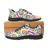 Colorful Beagle Bone Pattern Men's Sneakers Black