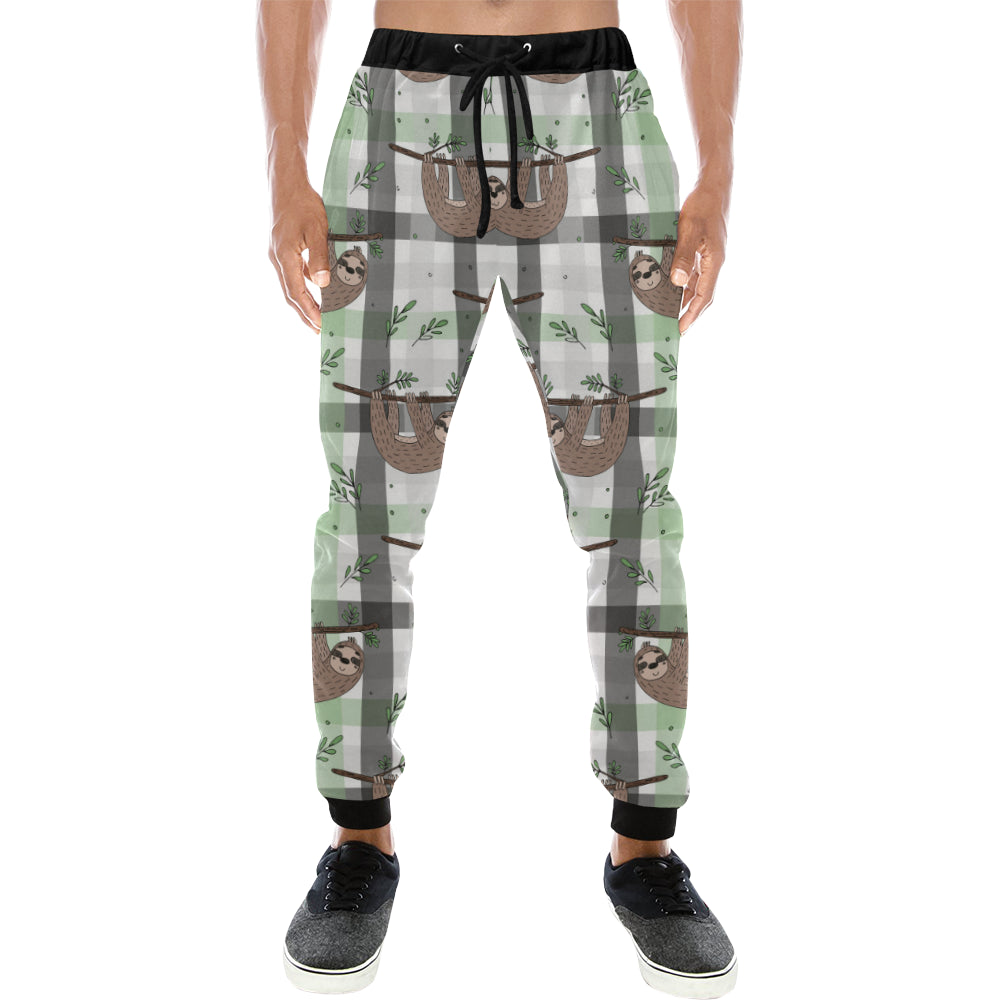 Sloth Pattern Stripe Background Unisex Casual Sweatpants