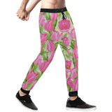 Pink Tulip Pattern Unisex Casual Sweatpants