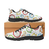 Colorful Clock Pattern Men's Sneakers Black