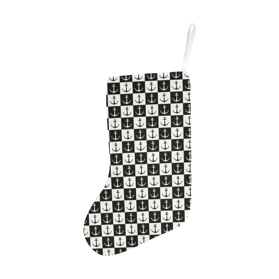 Anchor Black and White Patter Christmas Stocking