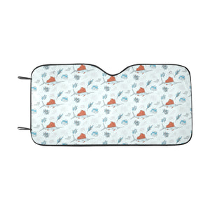 Swordfish Pattern Print Design 03 Car Sun Shade