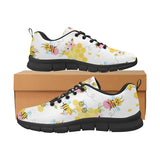 Cute Bee Pattern Men's Sneakers Black